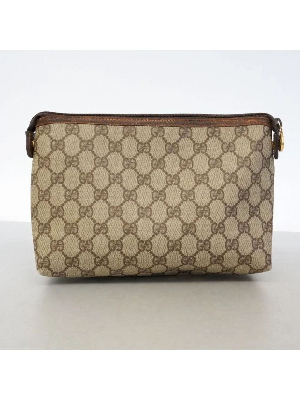 Gucci Pouch GG Supreme 156 01 Brown Gold